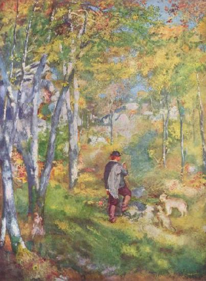 Pierre-Auguste Renoir Jules le Caur et ses chiens dans la foret de Fontainebleau Germany oil painting art